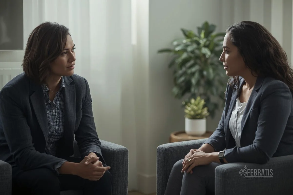 sessão de terapia representando escuta clínica em casos de transtorno bipolar ou oscilação emocional