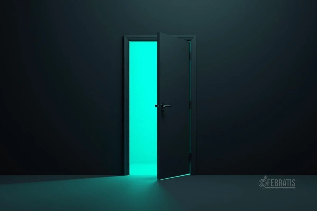 Porta semiaberta com luz simbolizando permissividade na linguagem hipnótica