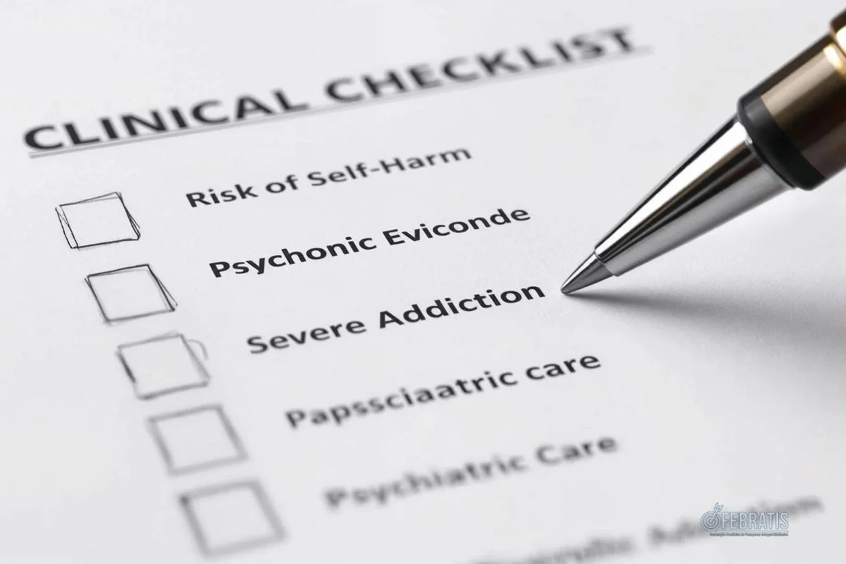 Checklist indicando situações de risco em que o encaminhamento é recomendado.