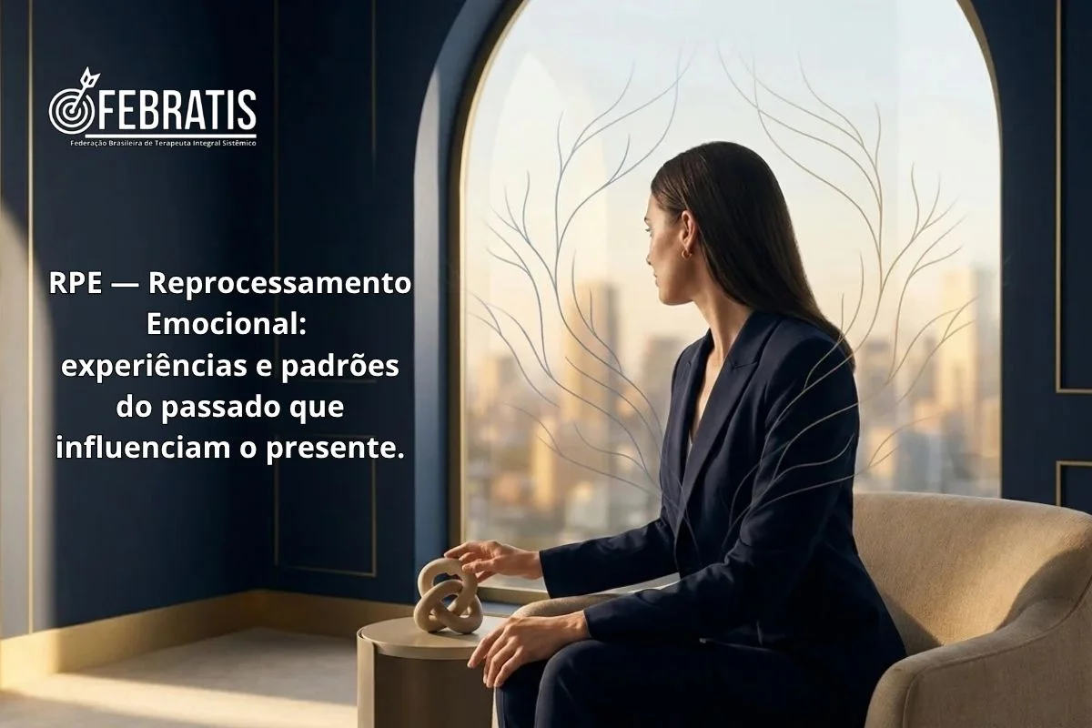 Reprocessamento Emocional RPE representado pela integração entre memória, crenças, gatilhos e respostas emocionais.