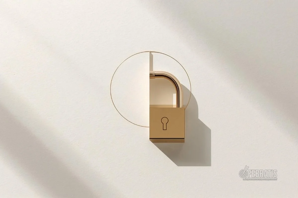 Ilustração minimalista de cadeado representando confidencialidade na terapia.